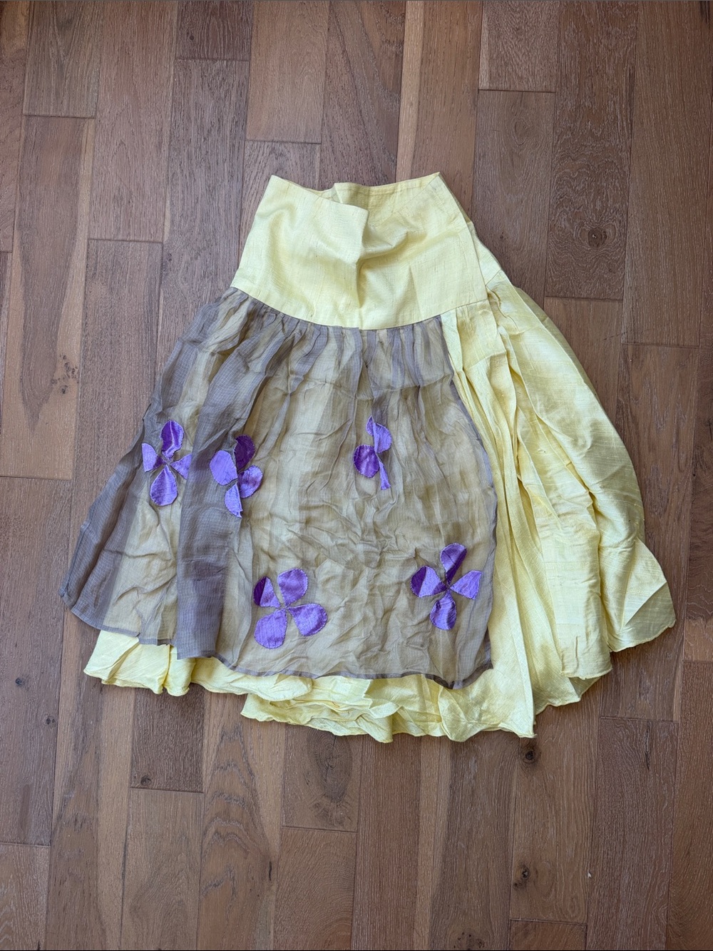 Tigra Tigra Silk Butter Yellow Skirt